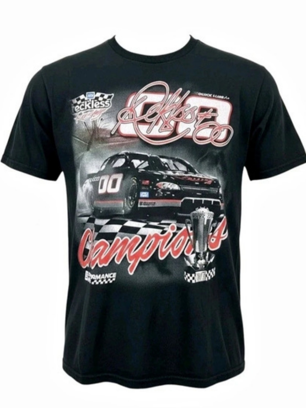 YR Reckless Racing Champion 00 graphic tee Graphic Tee Black Large Dale Jr.
